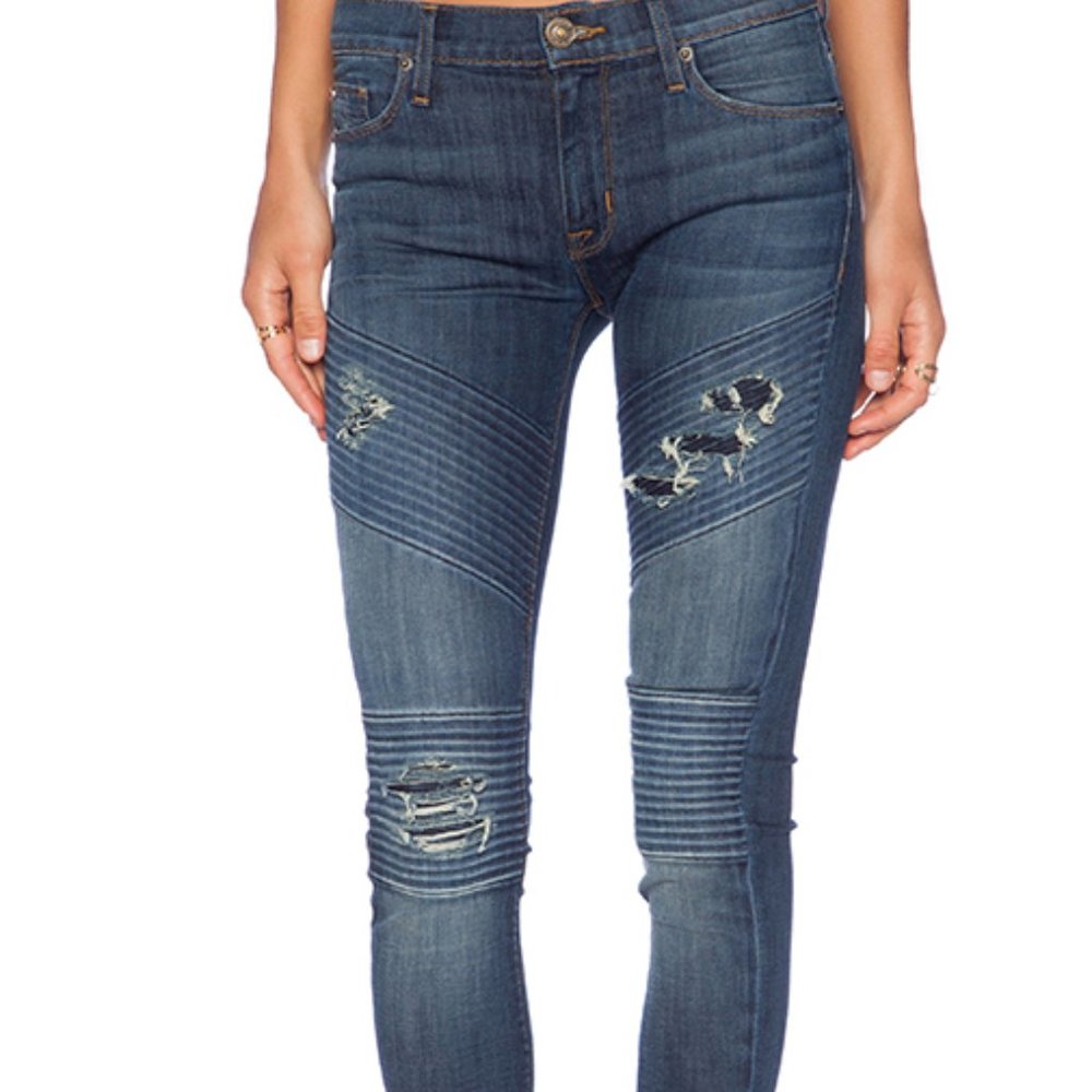 Hudson Brooklyn Moto Skinny Jeans Size 25